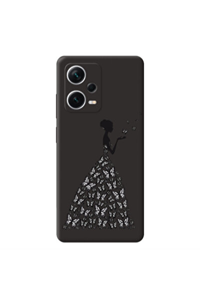 Other Xiaomi Poco X5 Butterfly Girl Black Colored Silicone TPU Θήκη