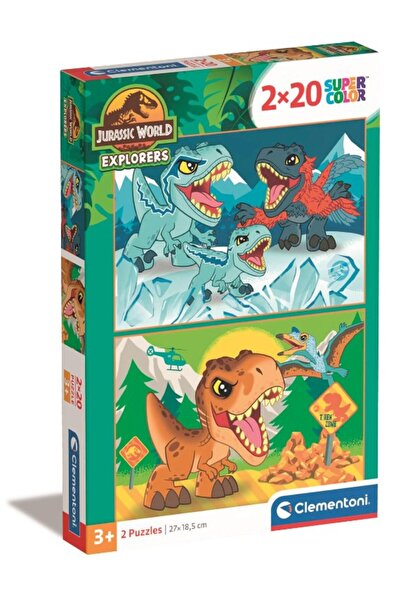 CLEMENTONI Puzzle 2 în 1, 2x20 piese, Clementoni, Carton, Cu model Jurassic W...