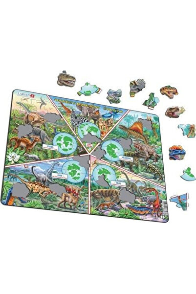 Larsen Puzzle educational istoric Dinozauri si Perioade Geologice, ilustrat e...