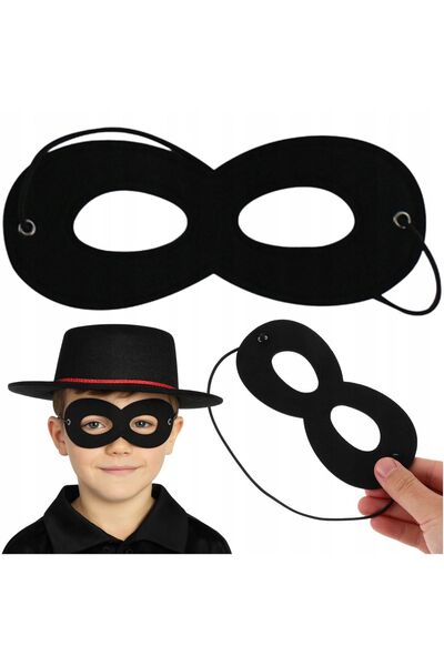 Korbi Masca de ochi din material textil negru cu bandă elastică