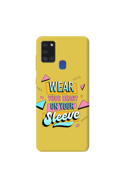 Other Samsung A21S Wear Your Heart Yellow Colored Silicone TPU Θήκη