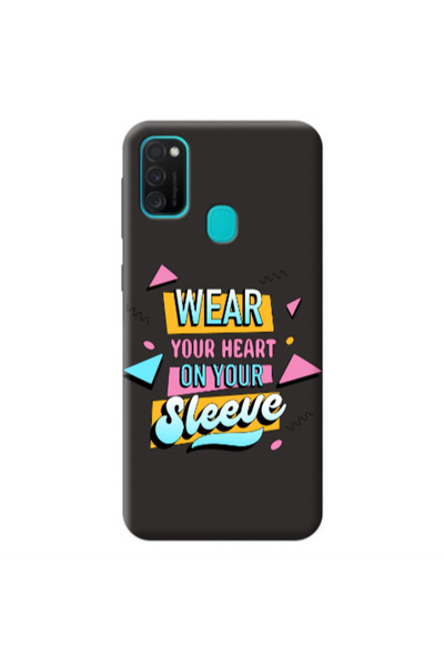 Other Samsung M21 Wear Your Heart Black Colored Silicone TPU Θήκη