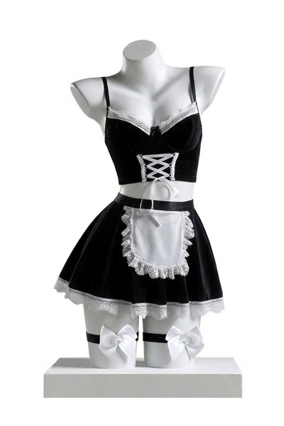 Sthxyfaith Women's Sexy Maid Costume Babydoll Chemise Naughty Lingerie Sets N...