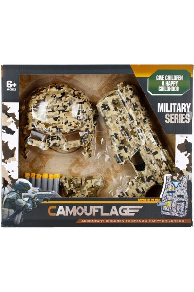 MC Micostore Set militar - pistol cu munitie si echipament de camuflaj - 17 p...