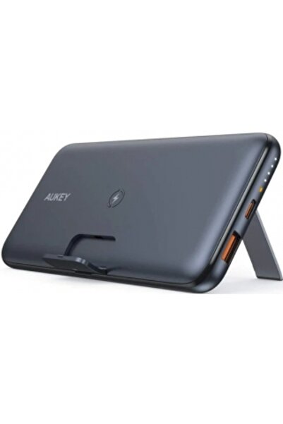 AUKEY UsbA&Type-C Çıkışlı Wireless Kablosuz Süper Şarj 10000mAh Powerbank Siy...