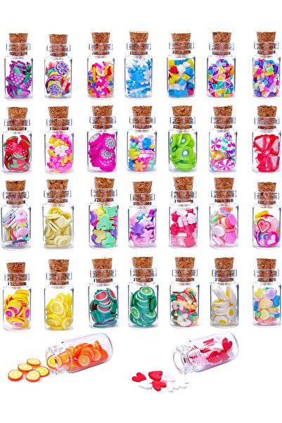 Arabest Miniature Dollhouse Food Jar,Glass Bottle,30-Piece,Pretend Play Kitch...