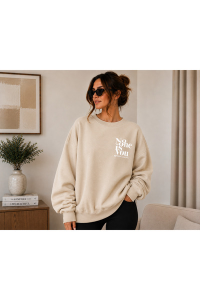 caddekombin Unisex No One Is You Printed Crew Neck Sweatshirt