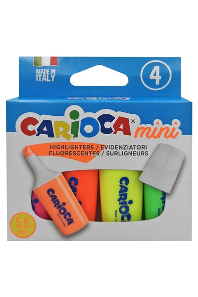 carioca Μίνι Μαρκαδόροι Υπογράμμισης 5.0mm σετ=4τμχ 42868