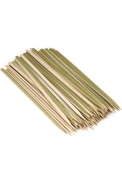 The Bros Premium Flat Style Bamboo Wood BBQ Kebab Meat and Fruit Food Skewers...