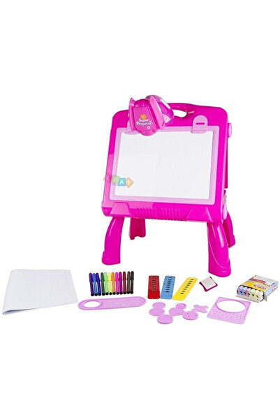 OEM Tablă de desen Leantoys cu proiector, față-verso, cretă și marker, 49 cm