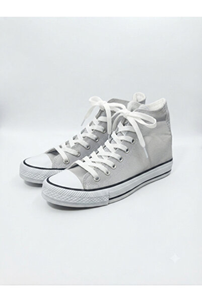 Lideral Light Gray Unisex Model Comfortable Linen Ankle Sneaker Convers Casua...