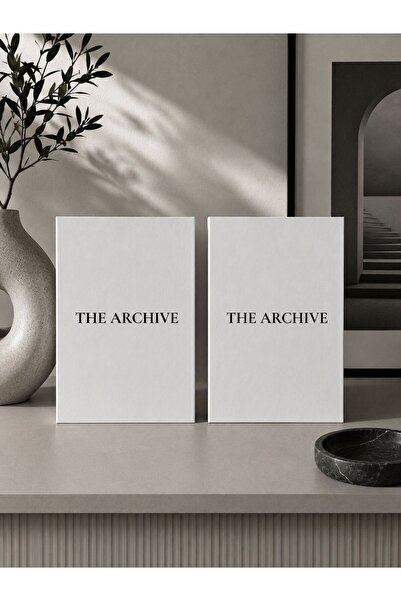 ADA OFİS KIRTASİYE 2'li Dekoratif Kitap Kutu Seti İnce Dergi The Archive Deko...