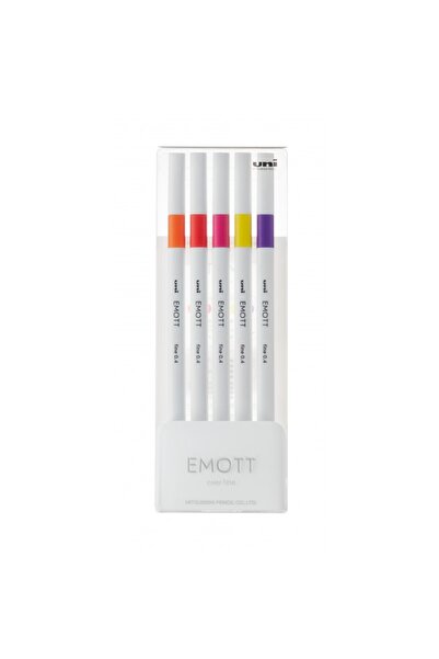 MC Micostore Fineliner UNI EMOTT PEM-SY, 0.4mm, NO.2, set 5 culori intense