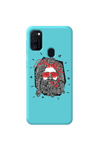 Other Samsung M21 Cool glasses Turquoise Colored Silicone TPU Θήκη