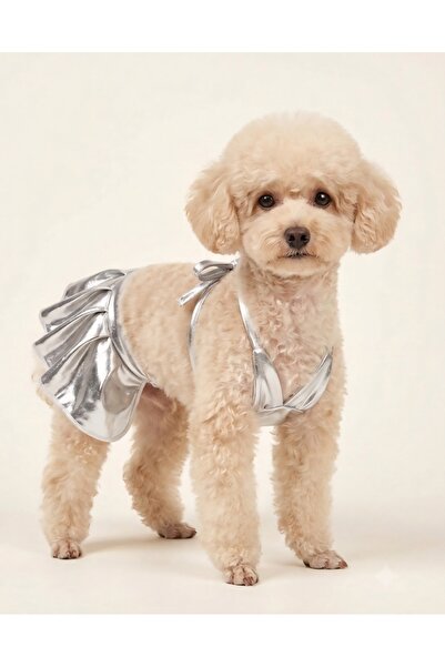 atelyu Cat Dog Clothes Silver Color Bikini Swimsuit