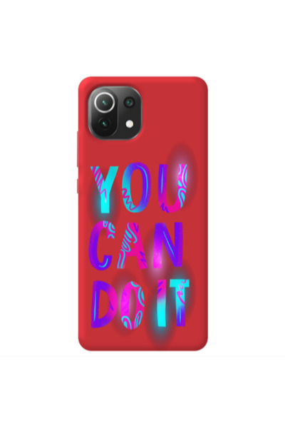 Other Xiaomi Mi 11 Lite You Can Doit Red Colored Silicone TPU Θήκη
