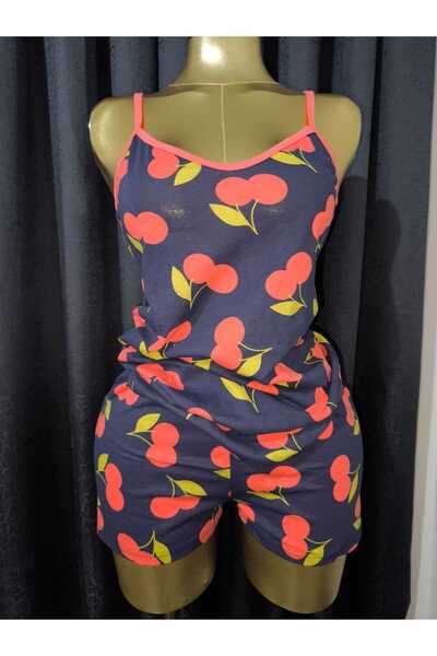 KEVBERA Women's Strappy Shorts Pajama Set,Thin Strappy Shorts Pajama Set, Pat...