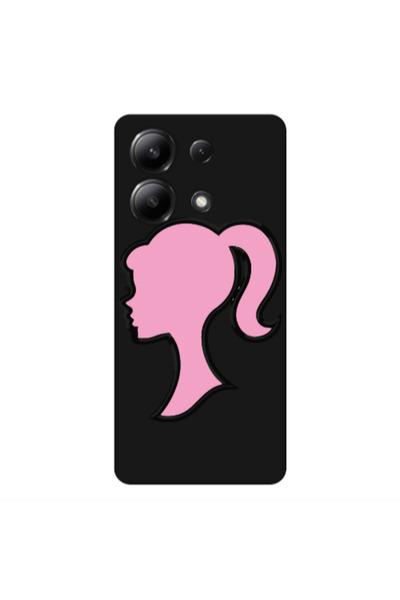 Other Xiaomi Redmi Note 13 4G Line girl Black Colored Silicone TPU Θήκη