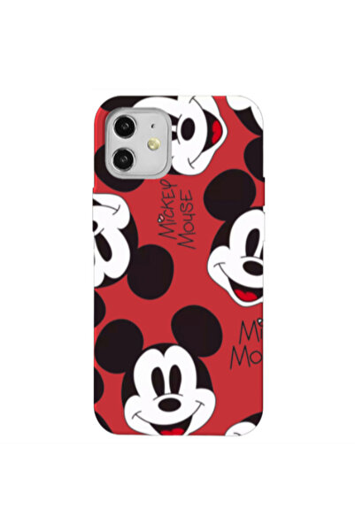 Other Apple iPhone 12 Mickey Mouse Red Colored Silicone TPU Θήκη