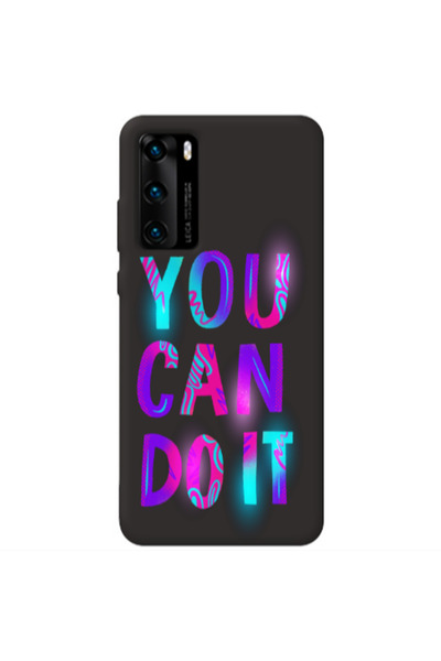 Other Huawei P40 You Can Doit Black Colored Silicone TPU Θήκη
