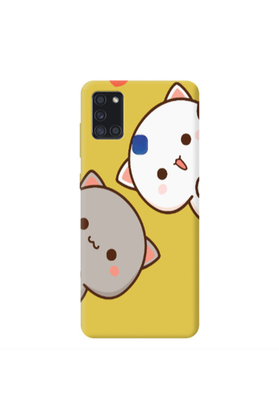 Other Samsung A21S We are here Yellow Colored Silicone TPU Θήκη