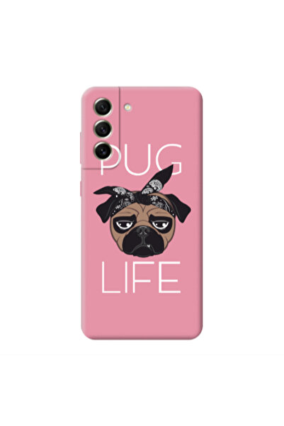Other Samsung S21 FE Pug Life Pink Colored Silicone TPU Θήκη