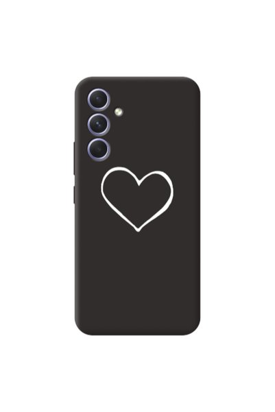 Other Samsung A54 White heart Black Colored Silicone TPU Θήκη
