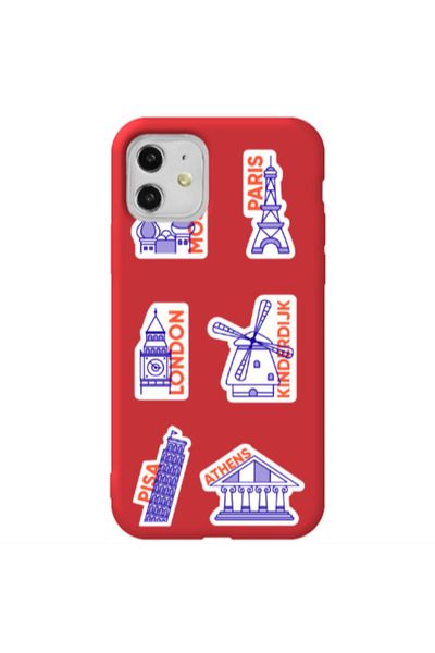 Other Apple iPhone 11 Pisa Athens Red Colored Silicone TPU Θήκη