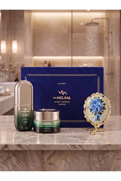 Dr. Meliha Akne Karşıtı Set (Serum + Krem + Vintage Ayna)