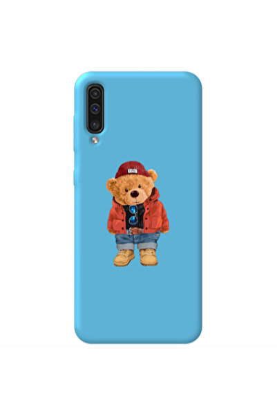 Other Samsung A70 Bear in a hat Blue Colored Silicone TPU Θήκη