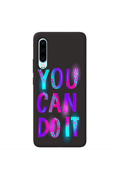 Other Huawei P30 You Can Doit Black Colored Silicone TPU Θήκη