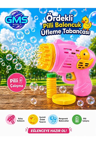 GMS WORLD ÖRDEKLİ PİLLİ BALONCUK ÜFLEME TABANCASI 15X13 CM