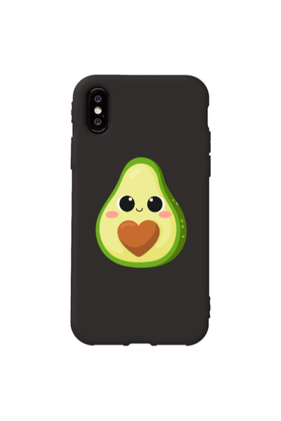 Other Apple iPhone Xs Max Baby avocado Black Colored Silicone TPU Θήκη