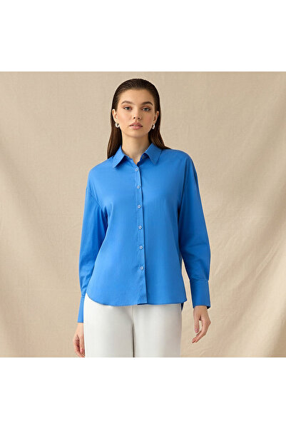 FAV Poplin Shirt with High Low Hem