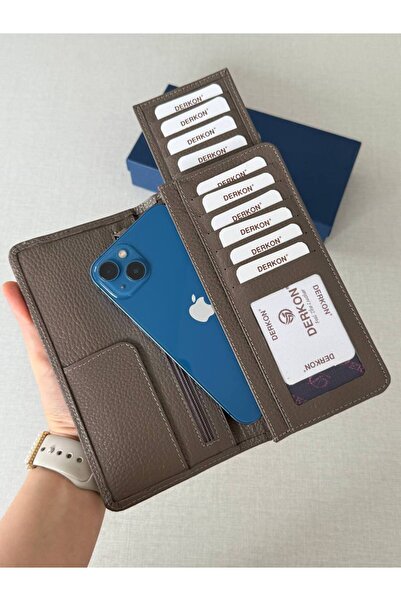 DERKON Mikam Model Card Holder Detailed Genuine Leather Wallet