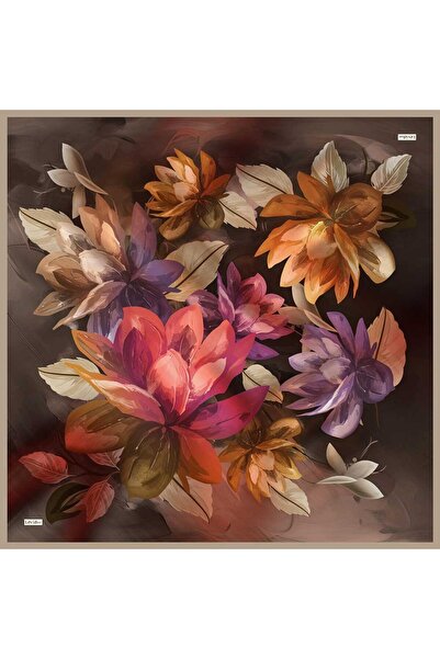 Levidor Mink Leaf Patterned Sura Silk Scarf