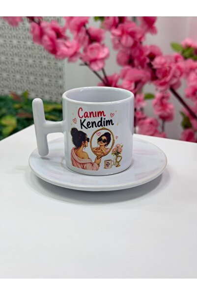 Ky home Canım Kendim Baskılı Türk Kahvesi Fincanı | Eğlenceli Hediye |
