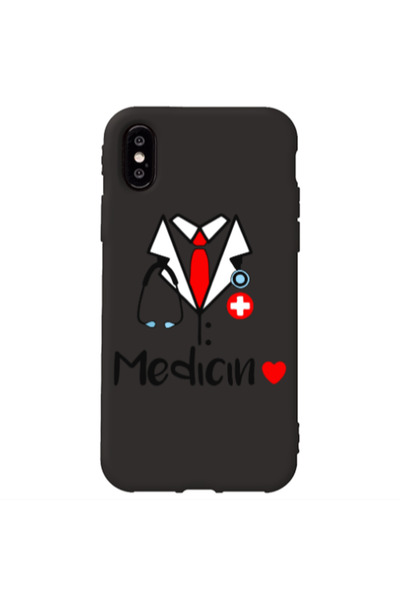 Other Apple iPhone Xs Max Medicin Black Colored Silicone TPU Θήκη