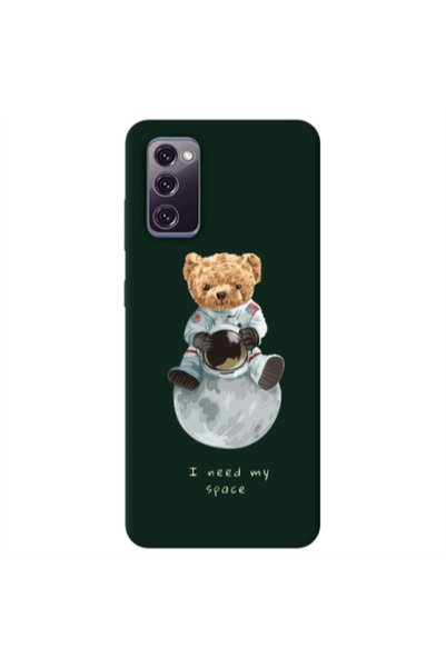 Other Samsung S20 FE Bear in space Dark Green Colored Silicone TPU Θήκη