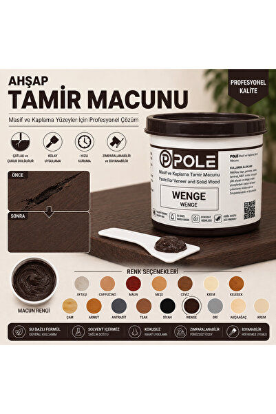POLE Ahşap Tamir Macunu Su Bazlı Çatlak Dolgu Macunu Mobilya MDF Kapı Parke D...