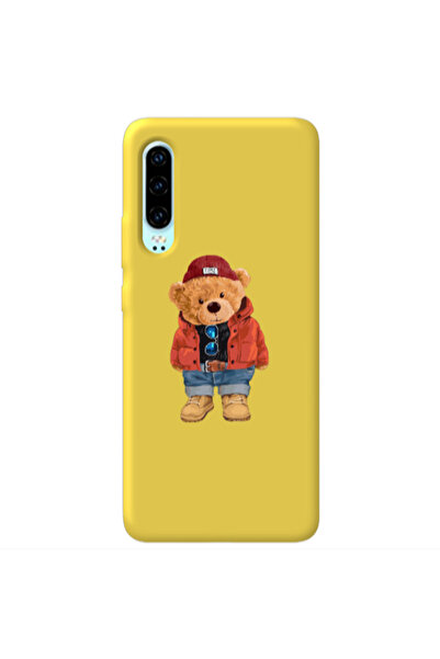 Other Huawei P30 Bear in a hat Yellow Colored Silicone TPU Θήκη