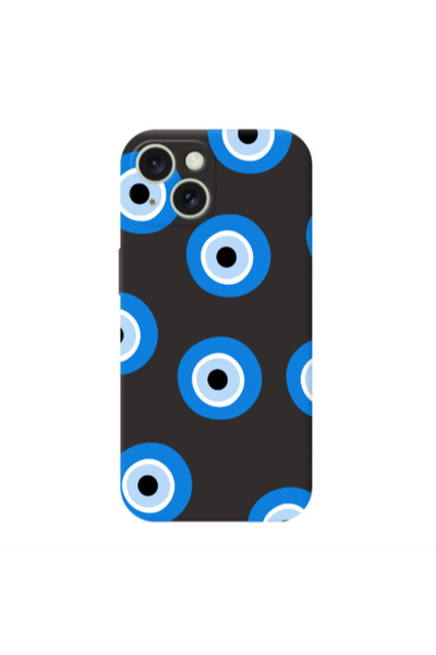 Other Apple iPhone 15 Plus Evil eyes beads Black Colored Silicone TPU Θήκη