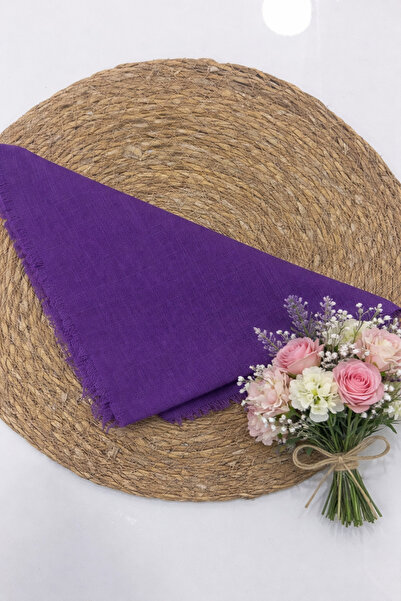 Silk Home Flamlı Düz Pamuklu Tülbent IST 3434-01 Mor Düz Desen