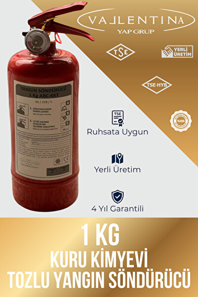 VALLENTİNA 1 KG YANGIN SÖNDÜRME CİHAZI TSE-HYB/CE BELGELİ (TÜVTÜRK ONAYLI)