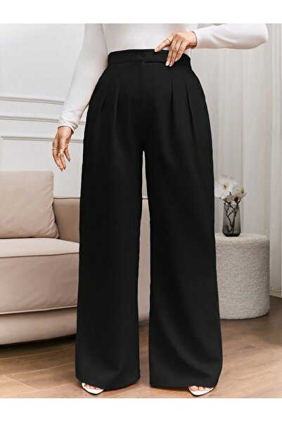 tuzu moda BÜYÜK BEDEN PANTOLON ÇİFT PİLE BÜYÜK BEDEN KADIN PANTOLONU