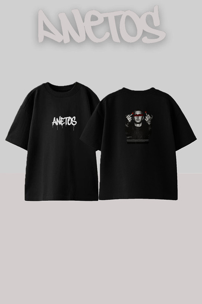 Anetos Eminem Rapper_4 Design Printed Unisex Oversize Black Tshirt