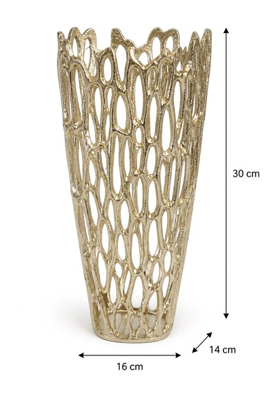 SEZER Antique Metal Cage Vazo-2