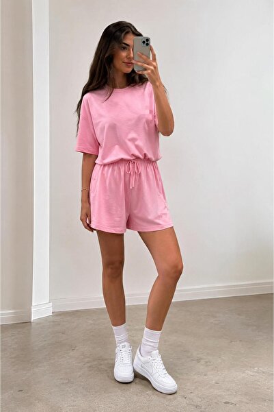 LADY SHOPPING Azelia Lac Pink Top and Shorts Set