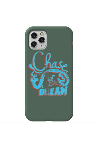 Other Apple iPhone 11 Pro Chase Your Dream Dark Green Colored Silicone TPU Θήκη