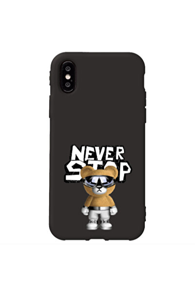 Other Apple iPhone Xs Max Never stop Black Colored Silicone TPU Θήκη